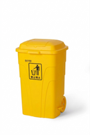 Trash Can, Outdoor, Double Cut Top, with Wheels and Cover, 120 L