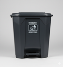 Dust Bin, Plastic, Hexagonal, Center Pedal, 80L, Grey