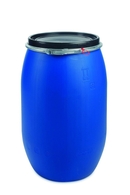 HDPE Round Drum, Open Top with Lid, Heavy Duty, 220 L