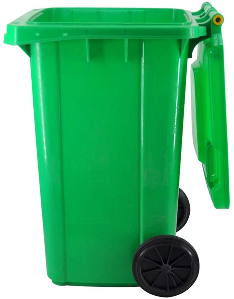 Trash Can, Outdoor, with Wheels and Cover, 240 L