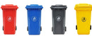 Trash Can, Outdoor, with Wheels and Cover, 240 L