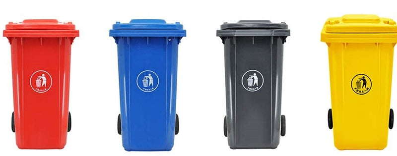 Trash Can, Outdoor, with Wheels and Cover, 240 L