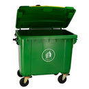 Trash Can, Outdoor, with Wheels and Cover, 660 L
