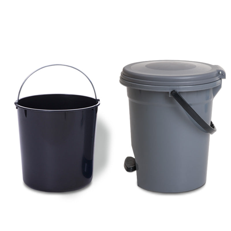 Dust Bin, Plastic Round, Center Pedal with Bucket & Basket, 16 Litre