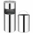 Dust Bin, Stainless Steel, Round, Ash Tray Top, 25 cm Wide